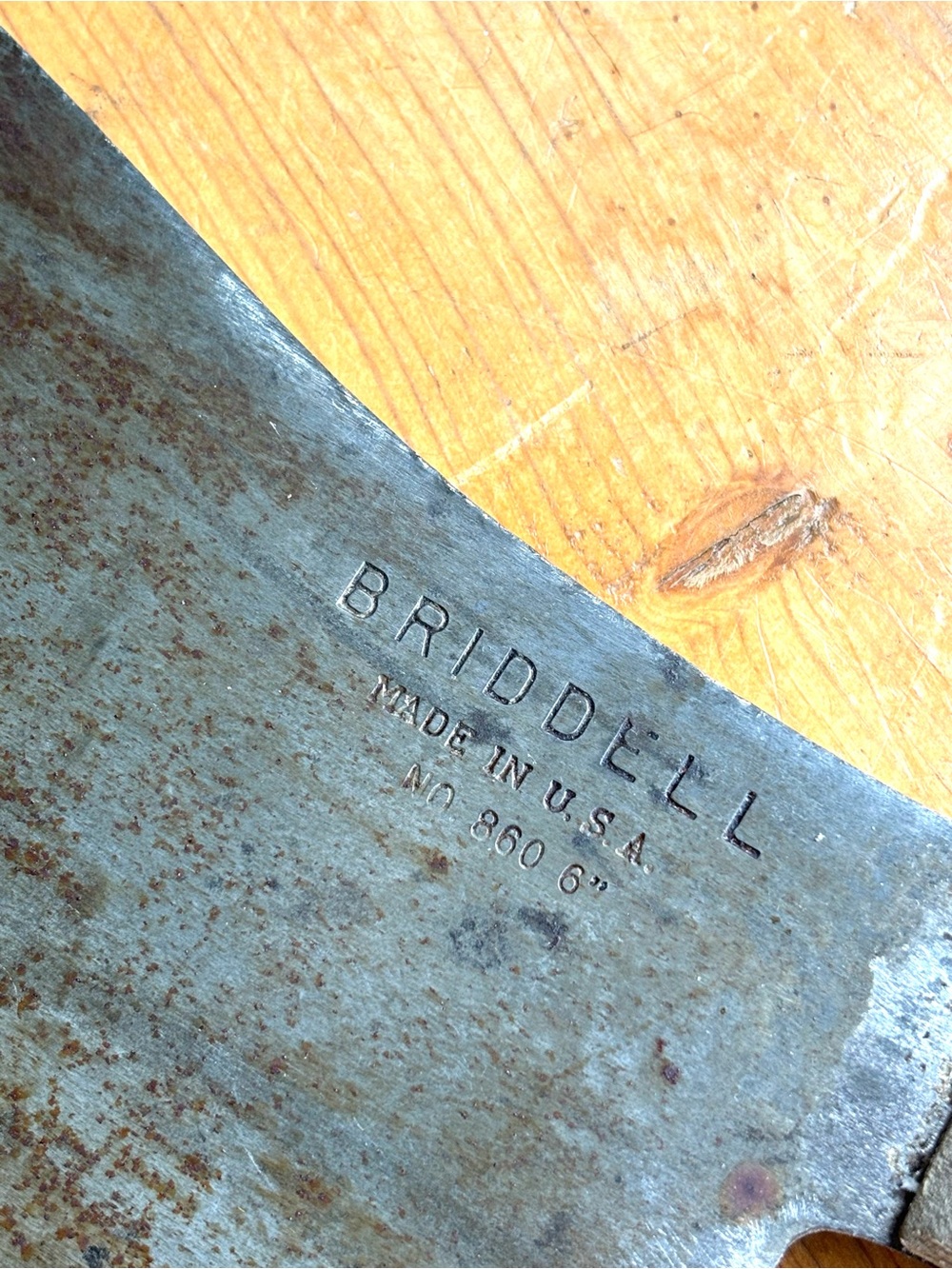 Antique Briddell Carbon Steel Cleaver - Picture 3 of 12